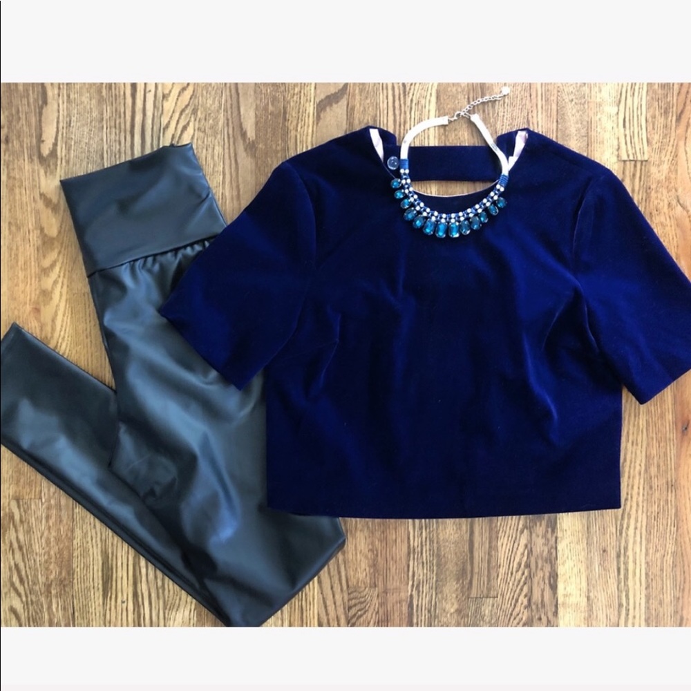 SMALL Black Faux Leather High Waisted Leggings - Picture 2 of 10